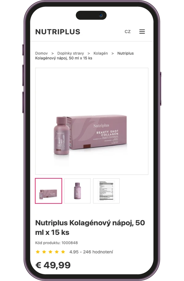 Detail produktu na mobile